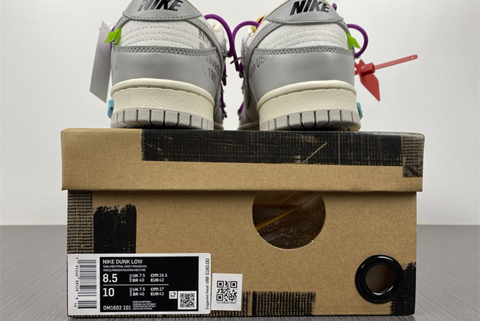 Off-White x Nike Dunk Low "The 50" No.45OW 1-50 DM1602-101