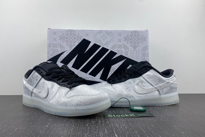 CLOT x fragment x Nike Dunk Low Colorway: White/Black FN0315-110